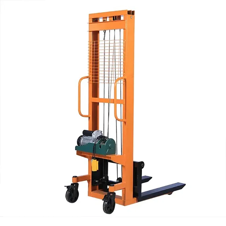 

2ton 1.6m Forklift Electric Pallet Stacker With 220v Electric Hoist