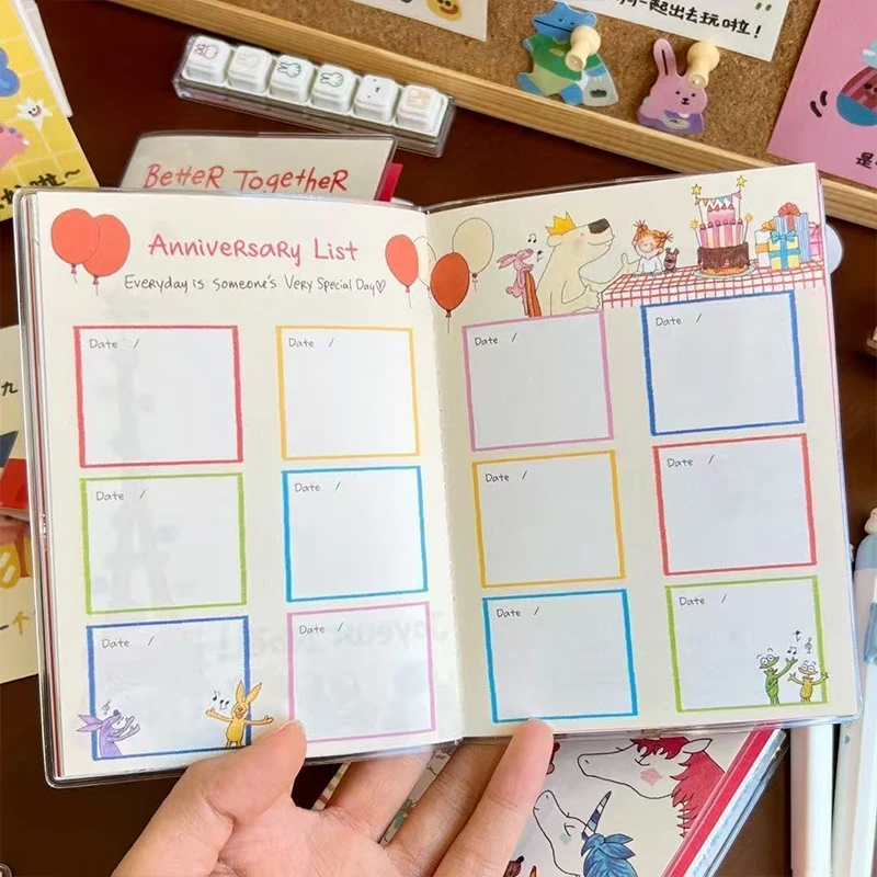 2026 دفتر مذكرات جدول الأعمال الكرتوني الإبداعي خطة كتاب لاستخدام المفكرة الطلابية