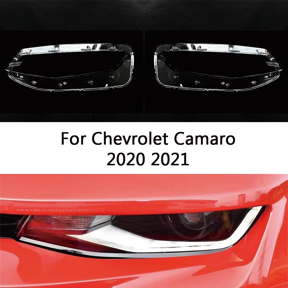 

HTTCCY For Chevrolet Camaro 2020 2021 front Car Headlight Cover Lens Shell Lampcover Lampshade Headlamp