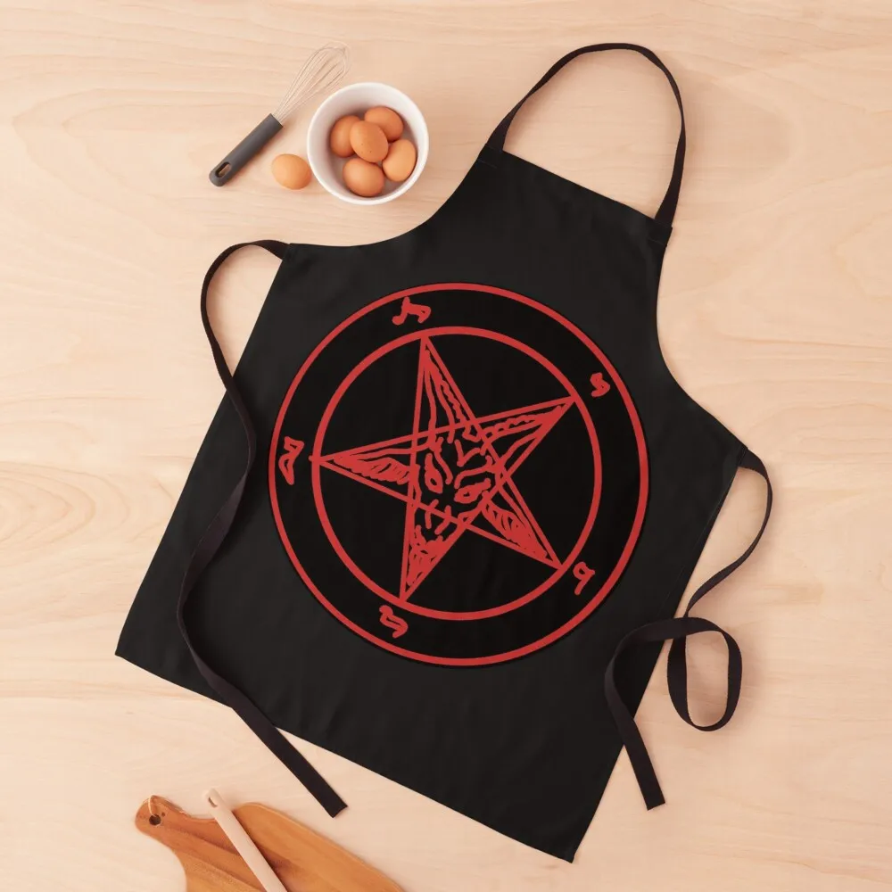 

Red Baphomet Apron professional kitchen apron aprons for women Kitchen apron