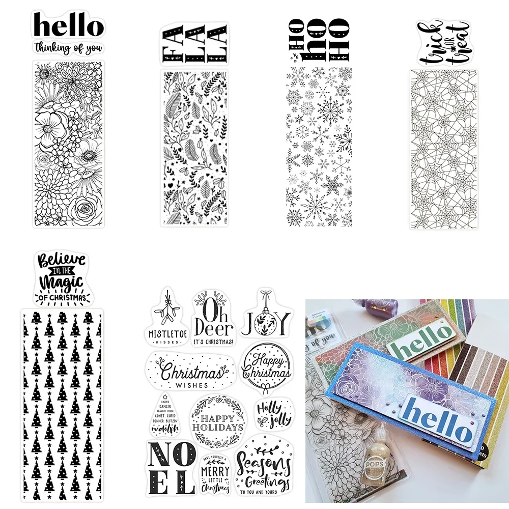 Frohe kleine Weihnachten klare Stempel Feder Brief Spinnennetz Stempel für DIY Scrapbooking Kartenherstellung Dekoration Papier Handwerk