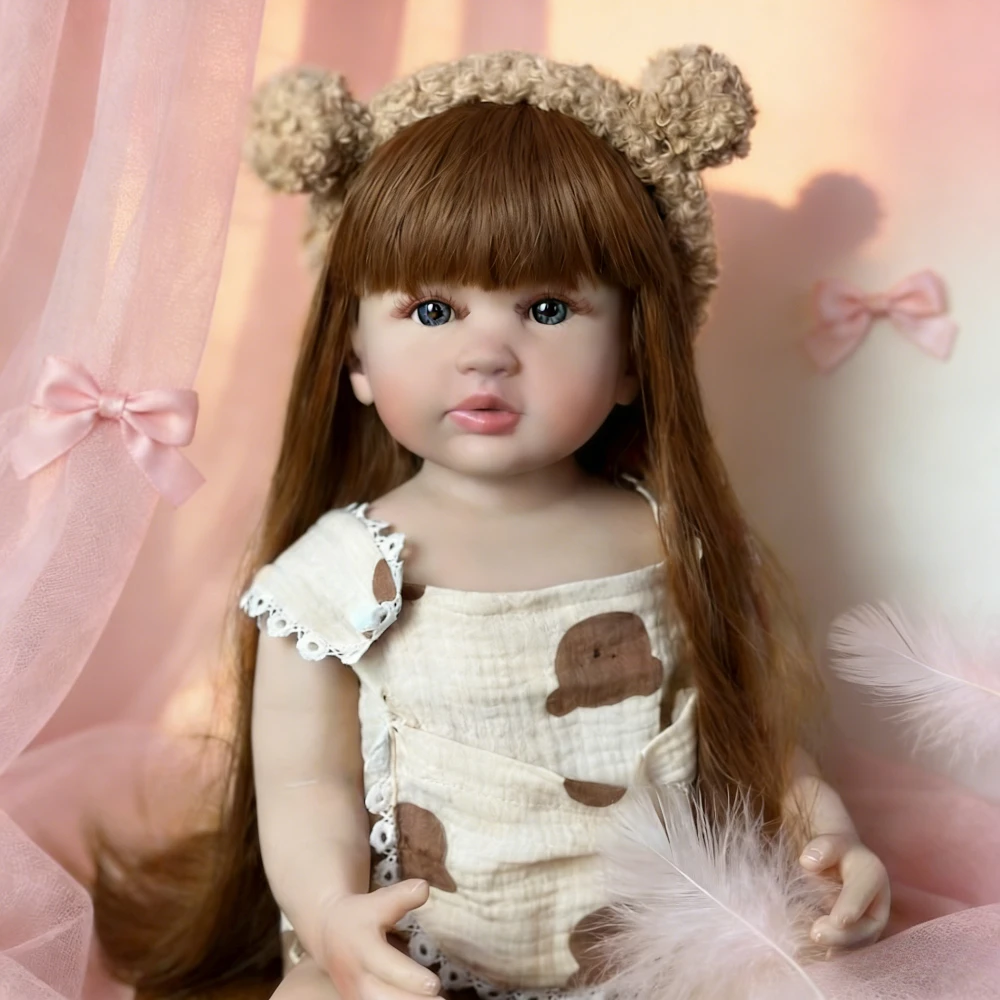 

BZDOLL 55cm 22inch Full Vinyl Reborn Princess Doll, Lifelike Bath Toy, Lovely Birthday Gift for Kids