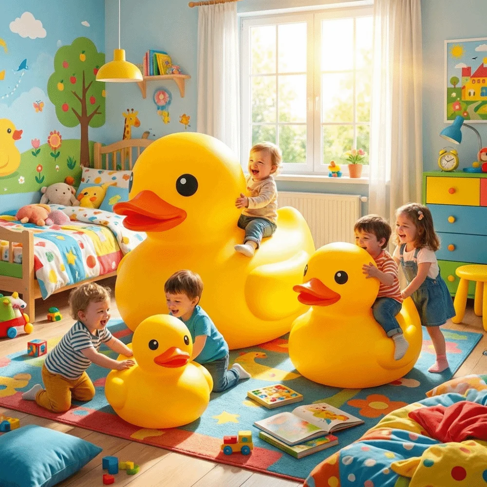 Floating Giant Soft Rubber Duck Waterproof 10.2/12.9/17.7 Inch Big Rubber Yellow Duck Relaxing Home Ornament Children's Bath