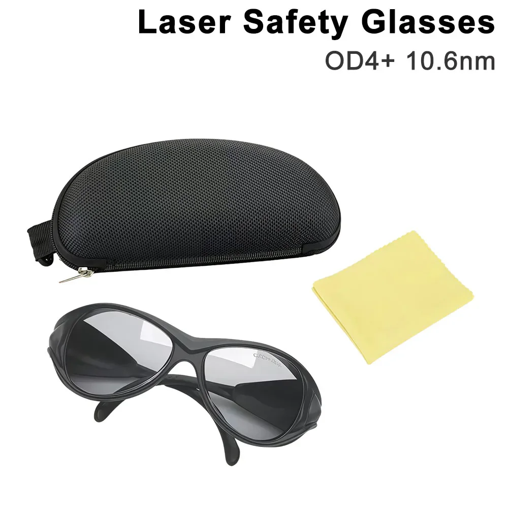 CO2 Laser Safety Glasses 10.6μm OD4+ CE Certified TR Rubber Protection Goggles for Industrial Processing