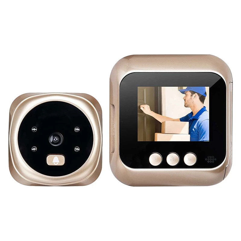 Doorbell Camera 1080P Home Smart Doorbell Security Door Peephole Camera With 2.4-Inch High-Definition Screen Display