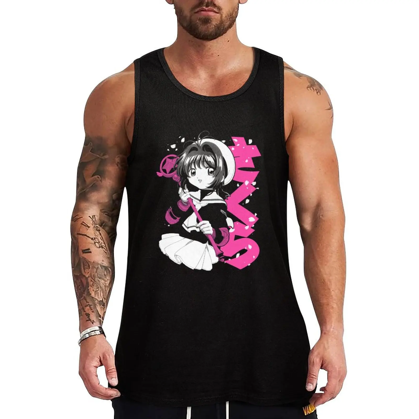

Sakura Bloom (white) Tank Top T-shirt for fitness Men's sports t-shirt Men's sleeveless