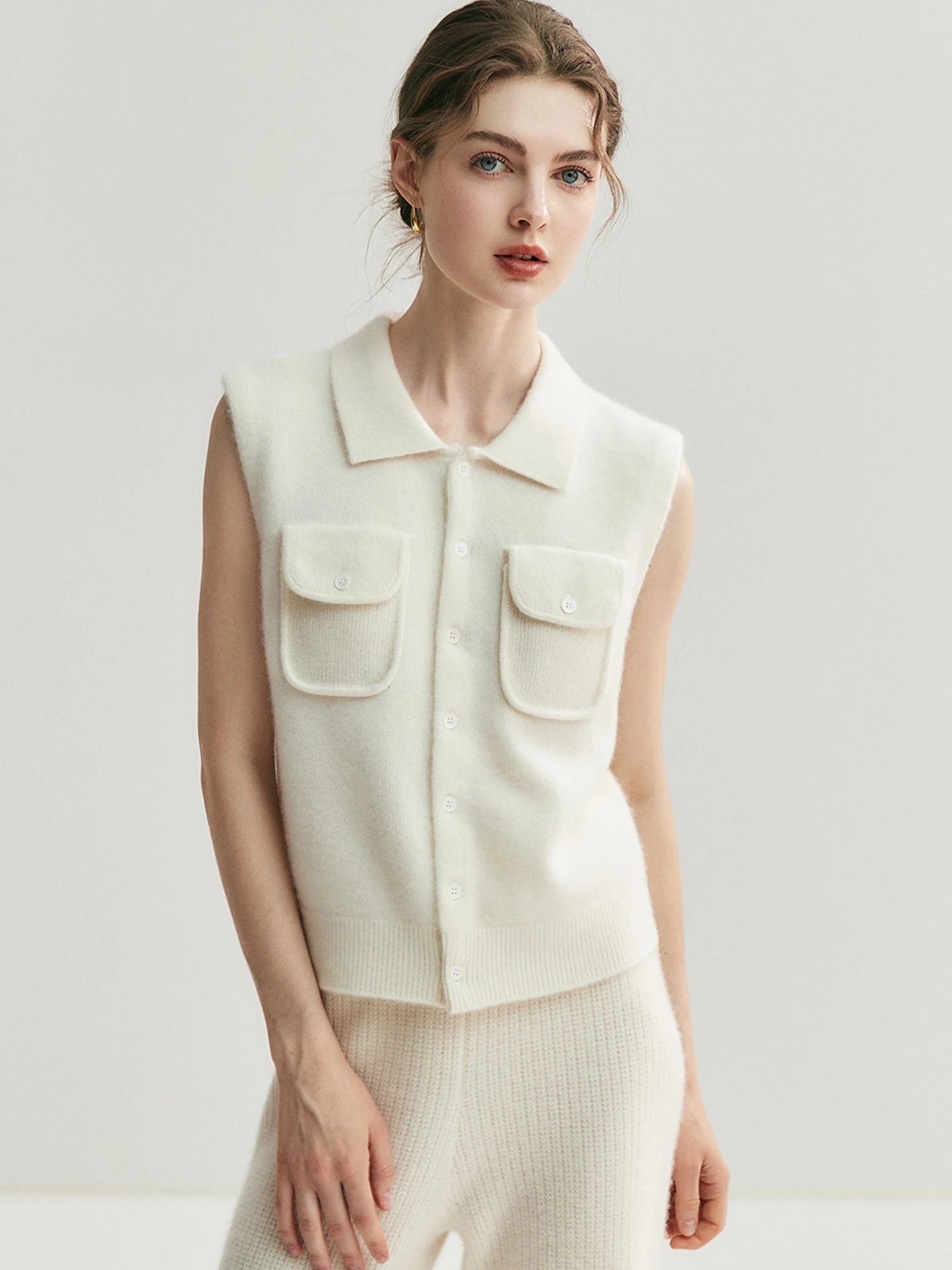 Ele Camere gebreid vest damesbasis irt top gelaagde slijtage afslanken herfst faionable enkele knop pure kleur