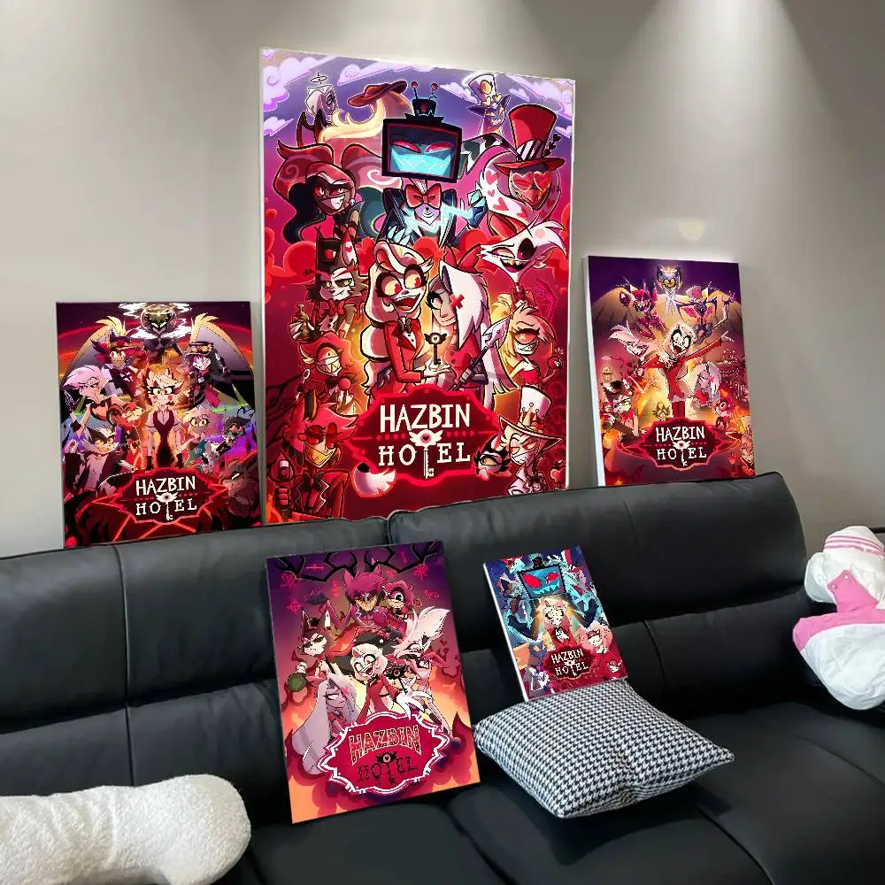 Hazbin H-Hotels Angel Dust Alastor Whitepaper ملصق ورق مقاوم للماء ملصق مقهى بار لوحة جدارية فنية جمالية #4