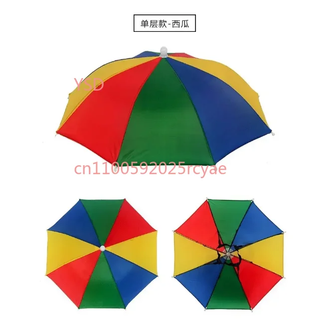 Diameter 52 bamboo hat sanitation worker sunshade rain elastic band rodless umbrella