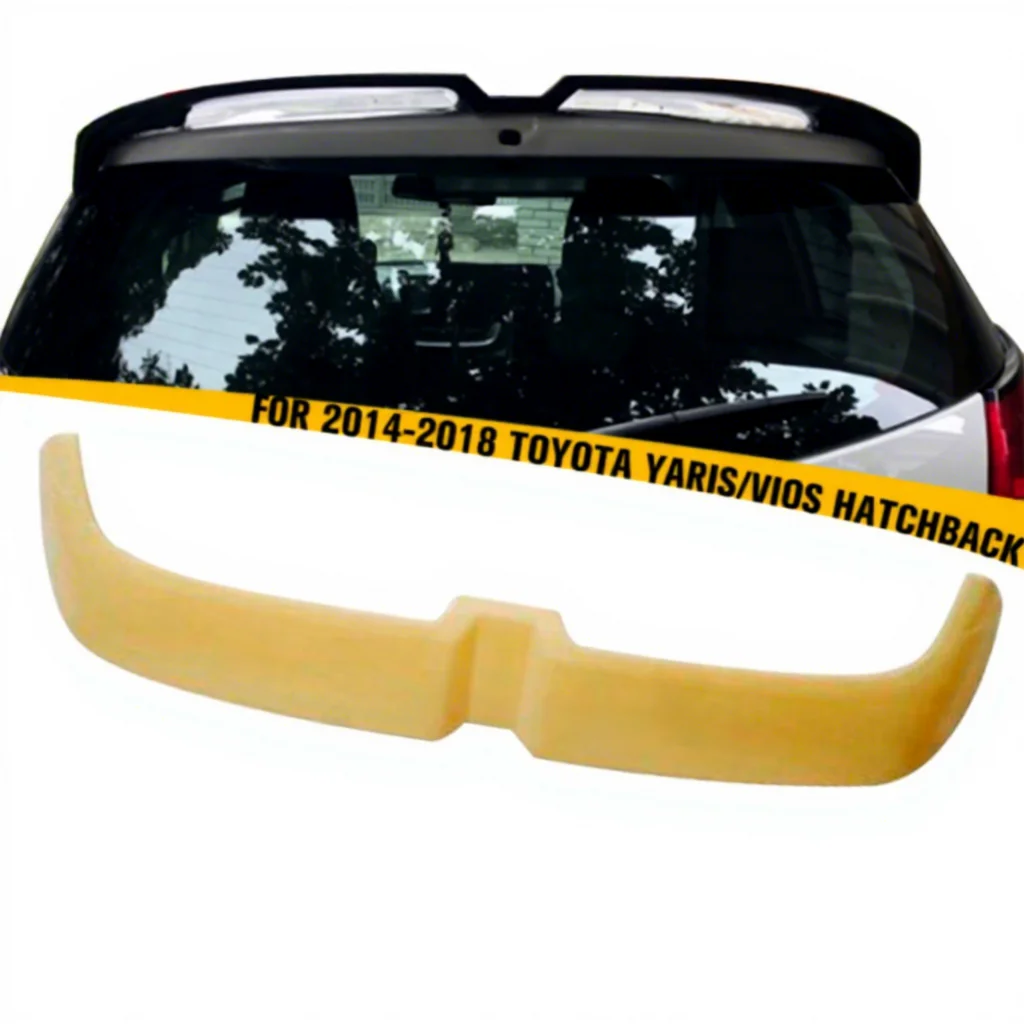 

For Rear Spoiler ABS Carbon Fiber Look OT Style Rear Roof Spoiler for Toyota Yaris Vios Hatchback 2014 2015 2016 2017 2018