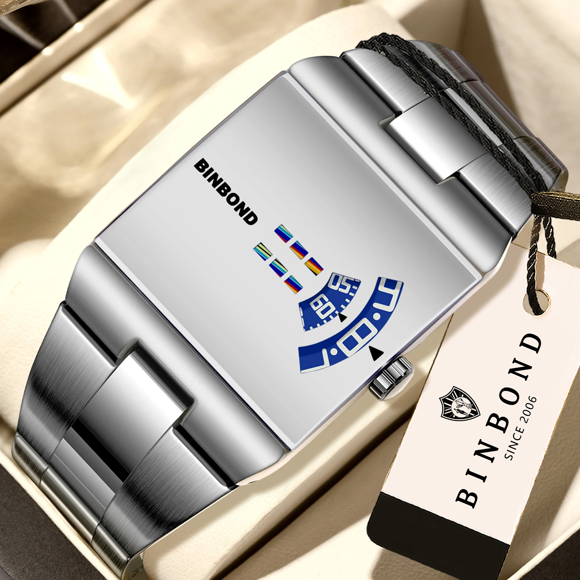 BINBOND Original Design Wasserdichte Herrenuhr Präzise Quarzuhren für Herren Luxuriöse Robuste Sportarmbanduhren Casual Reloj