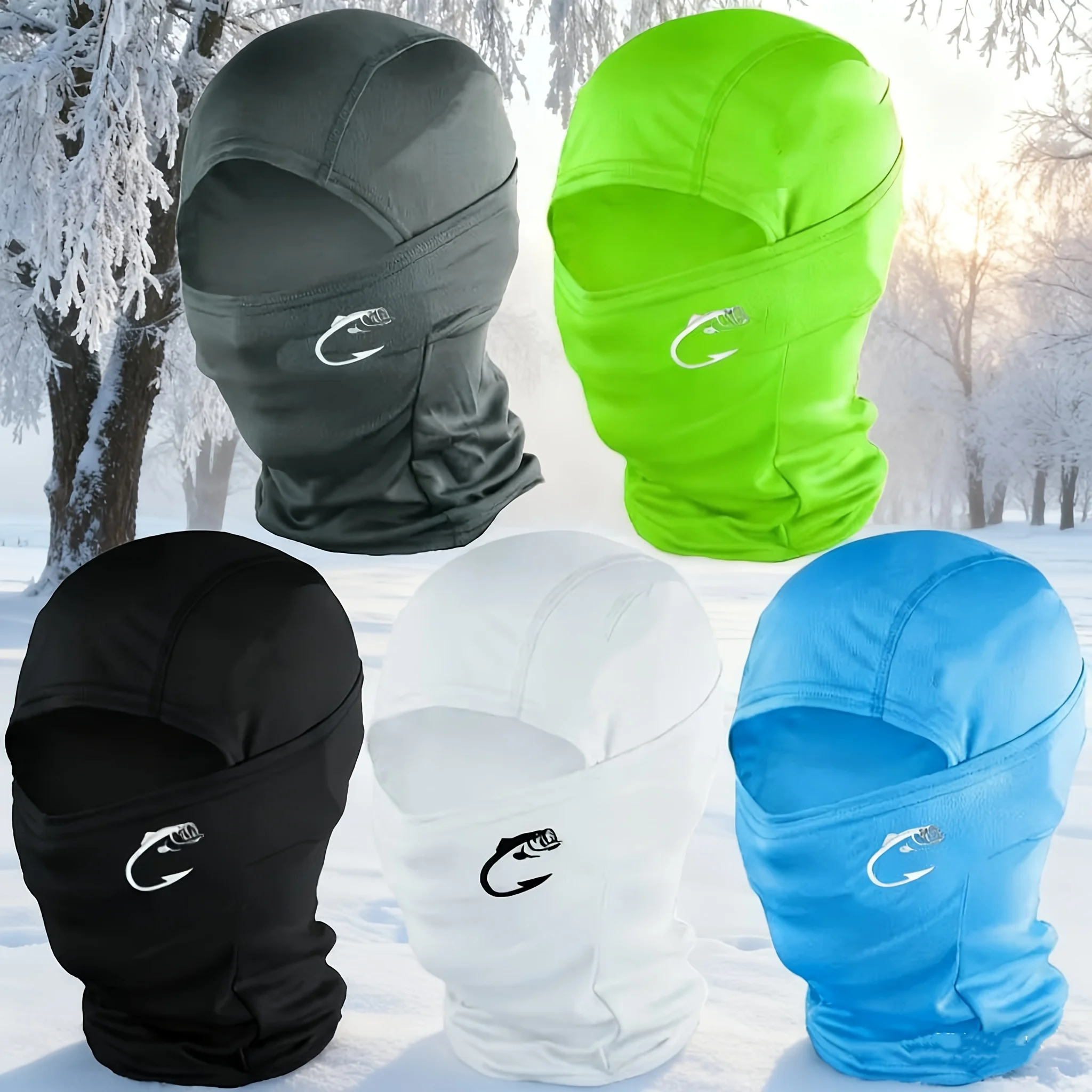 1/2/5PC multi-color fishing Balaclava - fully covers sunlight and dust, suitable for outdoor exploration, hiking, and cycling