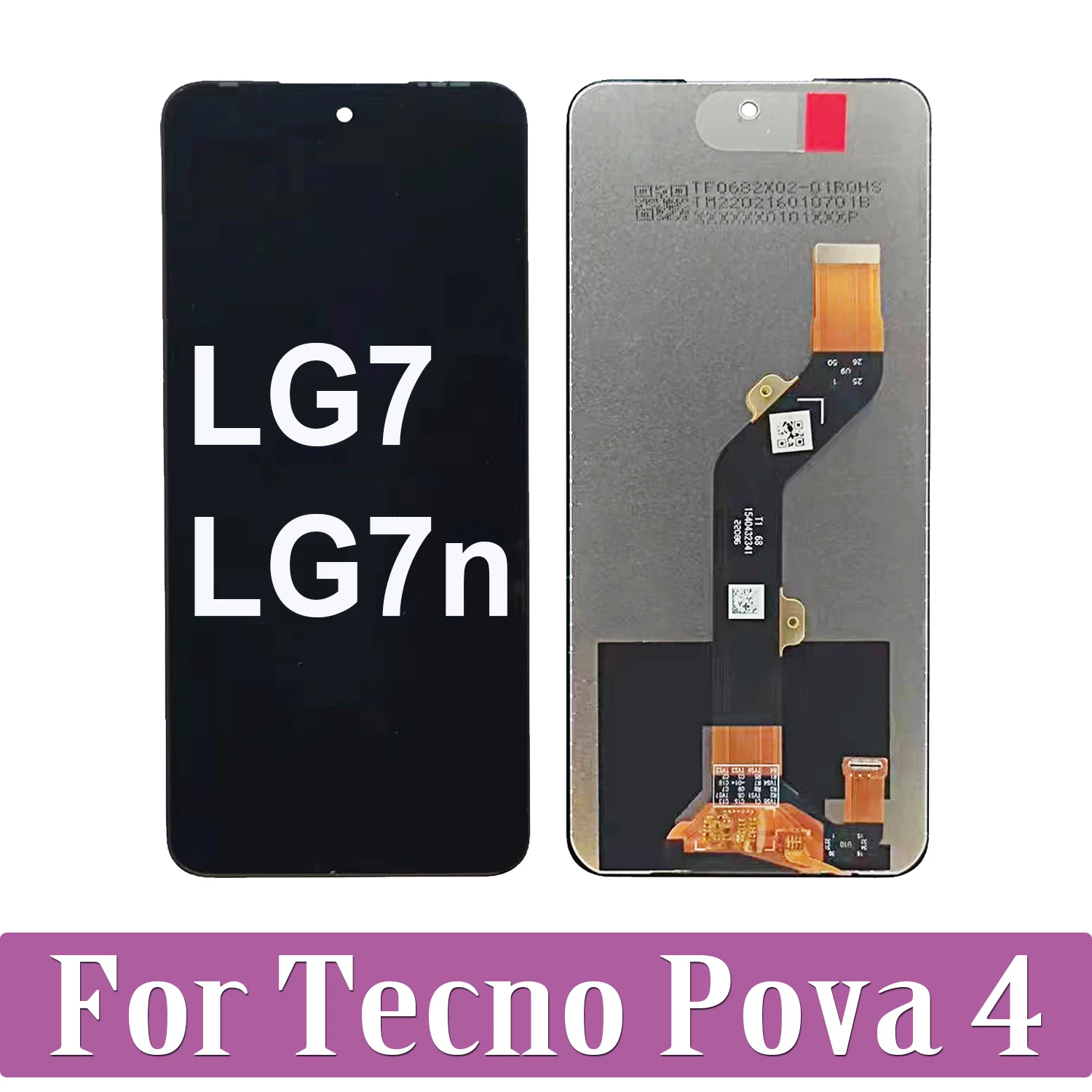 

For Tecno Pova 4 Pova4 LG7 LG7n LCD Display Touch Screen Replacement Digitizer Assembly