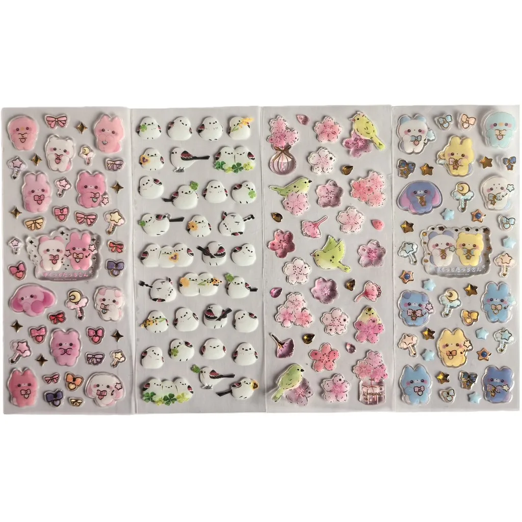 

6Pcs/Set Cute Cartoon Sticker Pack Adorable Animal Floral Designs for Journal DIY Daily Stationery Decoration Anime Worlds Store