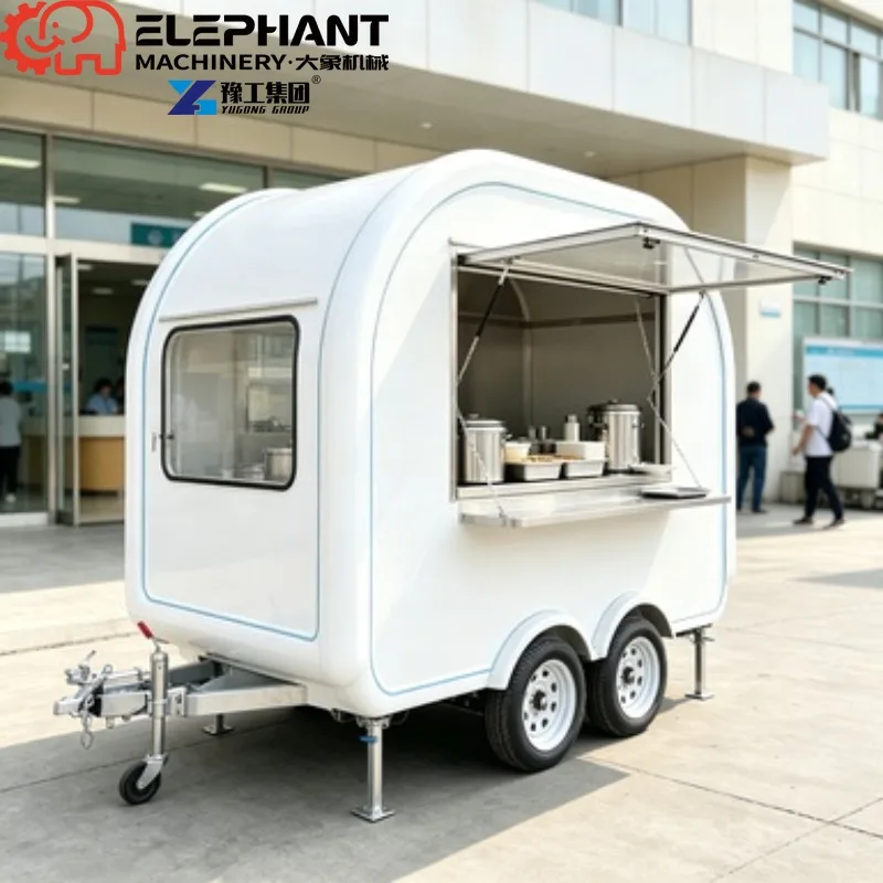 Food Concession Cart, Easy Assemble Mobile Snack Food Trailer, Portable Catering Vehicle For Pop-up Market Commercial Vending