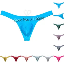 Bikini solido da uomo perizoma da bagno lucido costumi da bagno Tangas Beachwear intimo