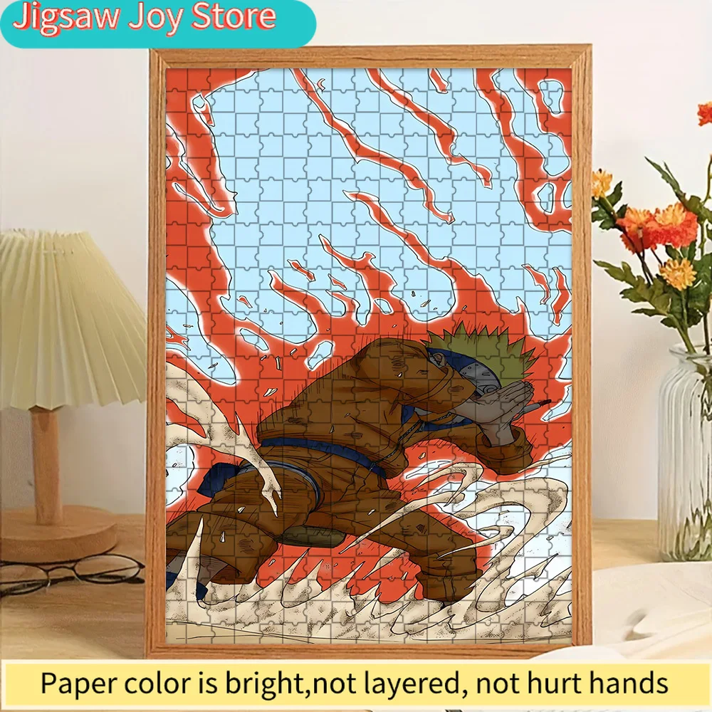 

Anime Naruto Classic Scene Paper Puzzle, Vibrant Red Chakra Aura Design, Premium Thick Paper Material, Clear Printing, Education