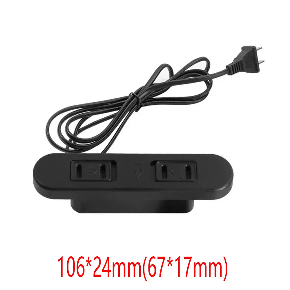 Table Hidden power Sockets US 2 Outlet  Embedded Power Bedside Table Row Office Desktop 10A 110V 220V Black Socket
