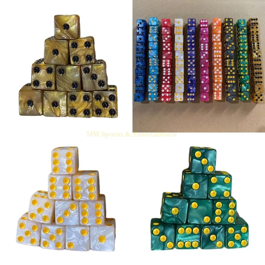 

31BE Game Playings Square Block Math Teaching Educational Toy Dices Set Small Colorful Acrylic Six Sided Dices Cubes with Dot