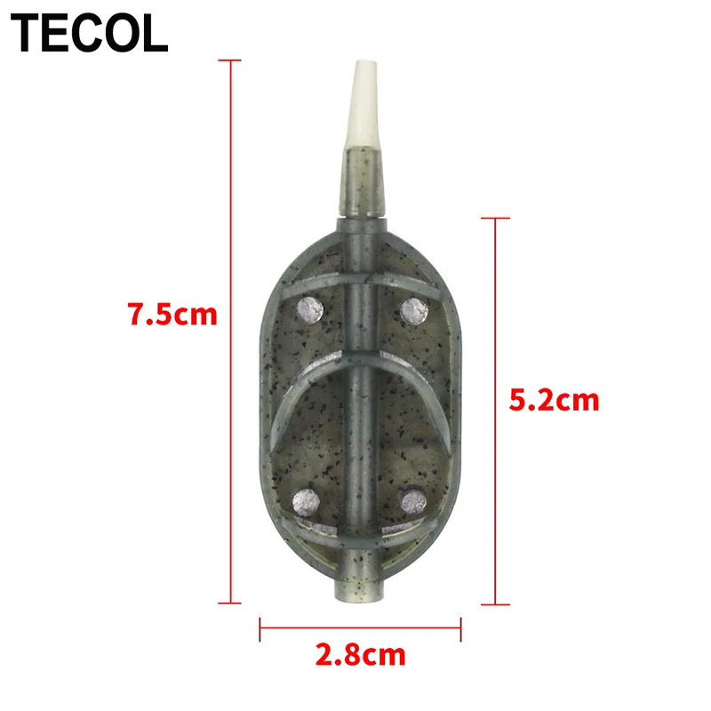 TECOL 30G 40G 50G 60G Boat Shape Carp Fishing Bait Cage Inline Method Lead Weight Carp Feeder Throw Bait Fishing Accessories view 3