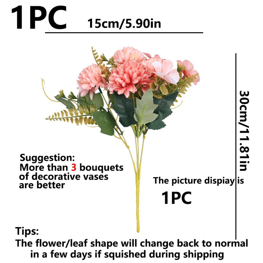 Künstliche Blumen Seidenkugel-Chrysanthemen Heimdekoration Vase Outdoor Garten Bogen Hochzeit Brautstrauß Festival DIY Geschenk – Detail 6