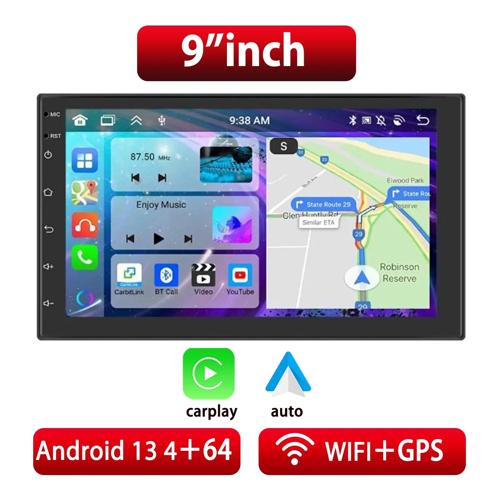 ESSGOO 2 Din Android Car Radio Carplay 7 9 10 Inch Car Multimedia Video Player Stereo Radio GPS For Tesla Style Nissan Hyundai image 3