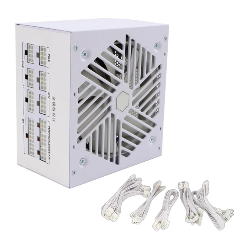 110-240V Fully Modulars 850W Computer Power Supply Unit with Silents 120mm White Fan for Efficient Cooling