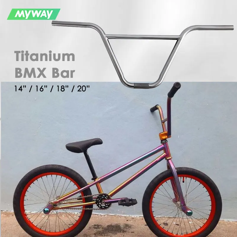 

Titanium Alloy BMX Steering Wheels 22.2mm Bicycle Handlebar Extreme Sports Cycling BMX Handle Bar 14" 16" 18" 20"