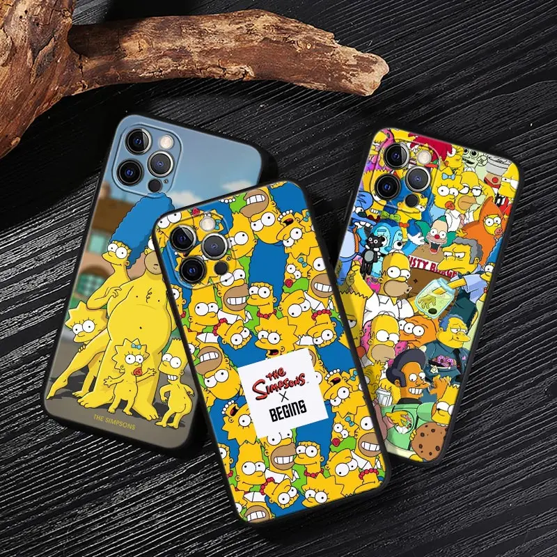

Cartoon Homer S-Simpson-Family Case For iPhone 17 16 15 14 13 12 11 Pro Max Plus Back Cover For iPhone 17 Pro 17E Air 16e Funda