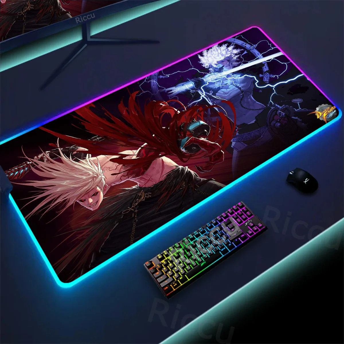 Mousepad DNF Dungeon Fighter RGB Gamer Keyboard Mouse Pad LED Glowing Mats Rubber Gaming Computer Mausepad Non-slip Accessories