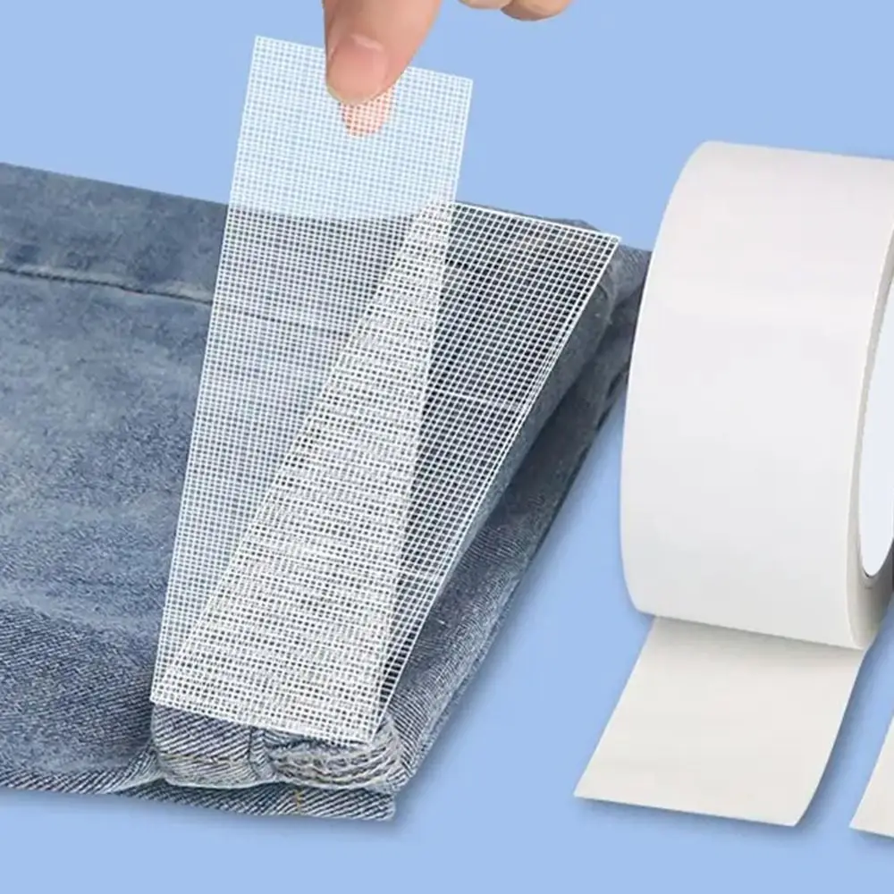 10 Yards/Roll 1/2/3cm Melt Double Sided Tape Sticky Adhesive Clothing Fabric Seamless Seamless Iron Heating DIY Repair Clothes