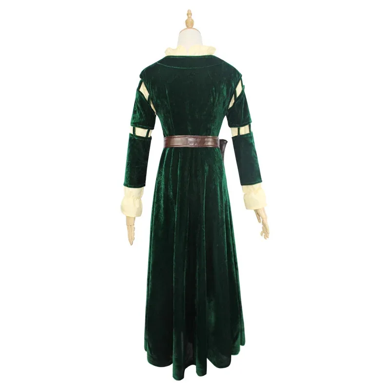 Movie Brave legend Cosplay Merida Princess Dress Wig Top Full Set Outfit Adult Women's Halloween Carnival Party Costume