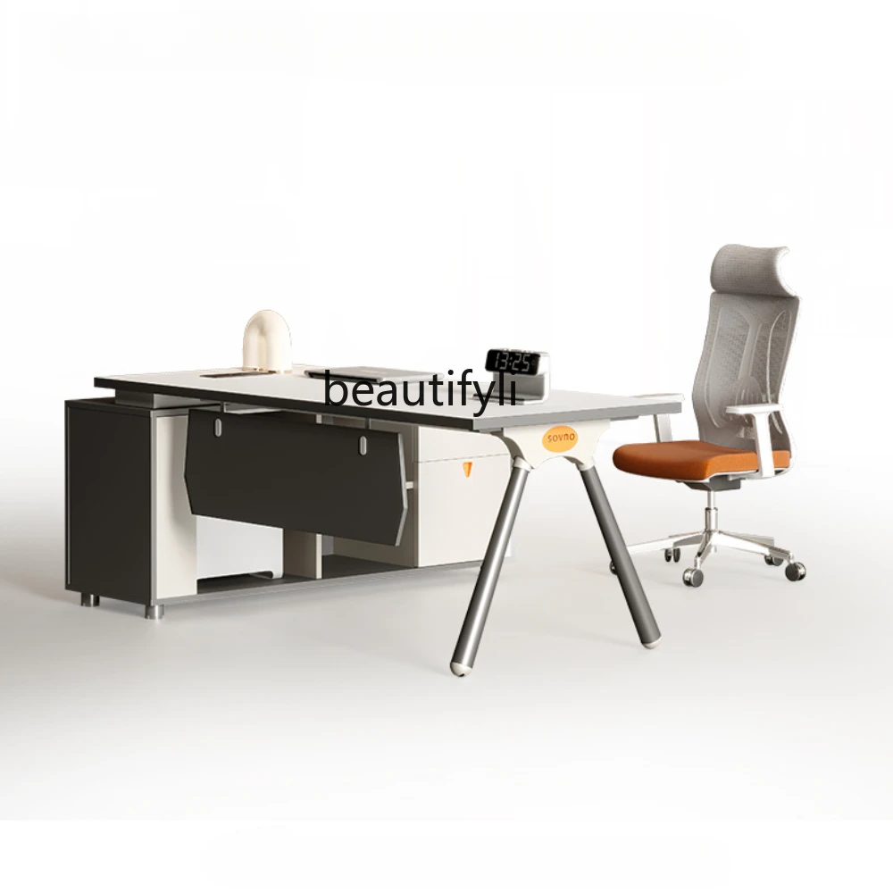 

Office Tables Simple Modern Light Luxury Executive Desk and Chair Combination Fashion Office Desk Minimalist Style