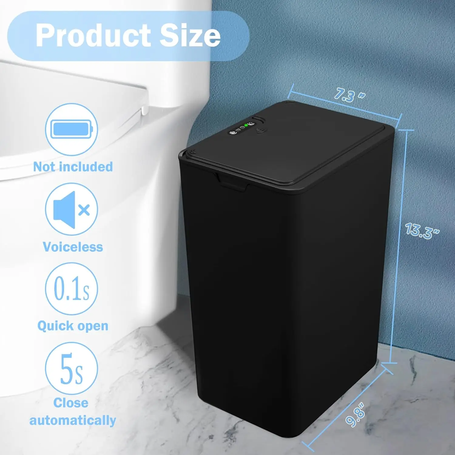 Sensor Automatic Trash Can Touch-free Kitchen Trash Can with Sustainable Features Kitchen Hotel Large Capacity