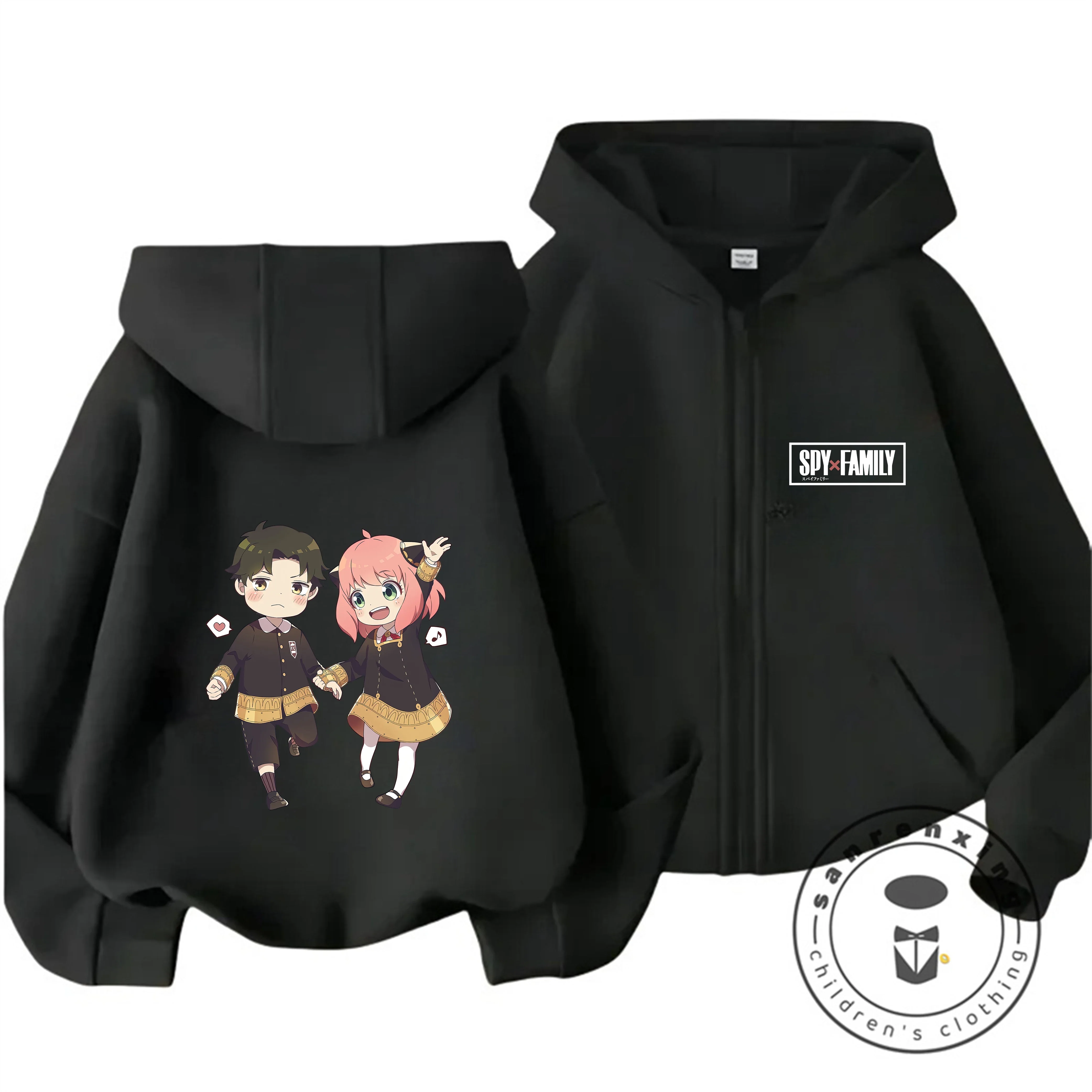 

SPY×FAMILY Kids Zip Hoodie Cartoon Print Boys Girls Autumn Winter Cute Kawaii Trendy New Children Hooded Sweatshirt