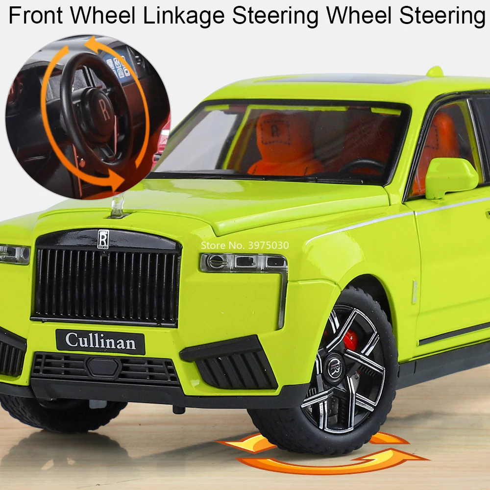 1:24 Alloy Rolls Royce Cullinan XM-Modell, Druckguss-Spielzeugautos, 6 Türen, geöffnete Fahrzeuge, zurückziehbare leichte Musik, Miniaturauto, Kindergeschenk – Detail 13