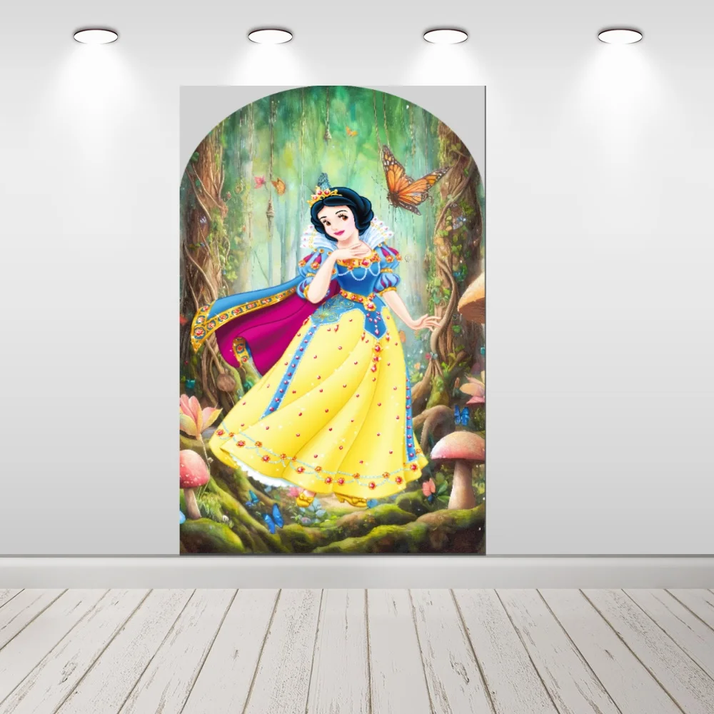 

Snow White Princess Arch Backdrops Cover Jungle Theme Photo Background Party Decoration Banner Supplies