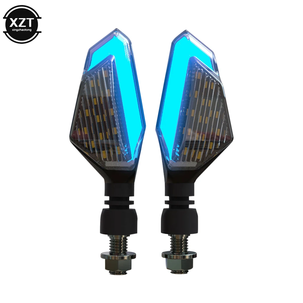 2Pcs Motorcycle LED Turn Signal Lamps Left Right Signals Daytime Running Lights Indicators Blinkers Universal for Honda Kawasaki