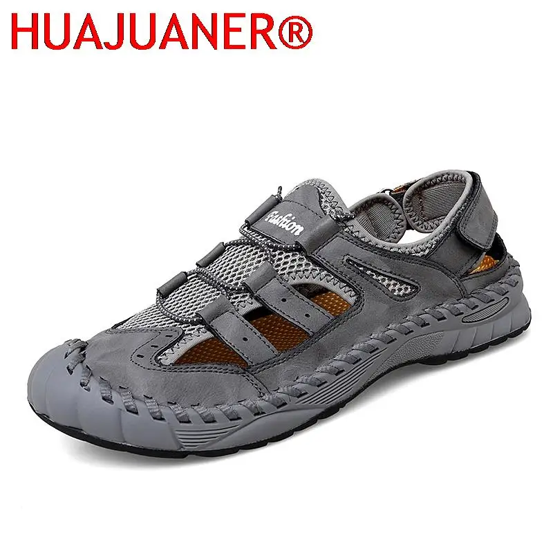 Summer Large Size Men's Sandals 2023 Genuine Leather Men Shoes Men Sandals Fashion Sandals Slippers Big Size 38-47