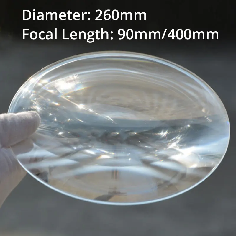 260mm Optical PMMA Solar Focus Fresnel Lens Circular Spotlight Concentrator Magnifier Focal Length 70MM 90mm 400mm