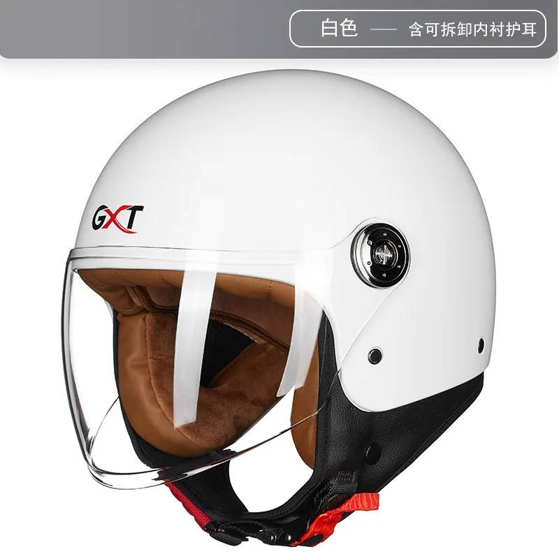 GXT Electric Vehicle Retro Motorcycle Helmet Four Seasons Half Helmet Men's and Women's Spring and Autumn Safety Helmet