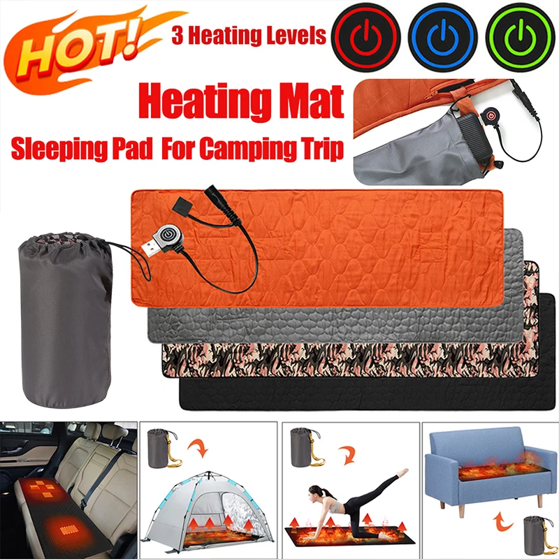 

Outdoor Usb Heating Sleeping Mat Camping Heated Sleeping Mattress 5V USB Sleeping Bag Electric Heating Pad Camping Accessories