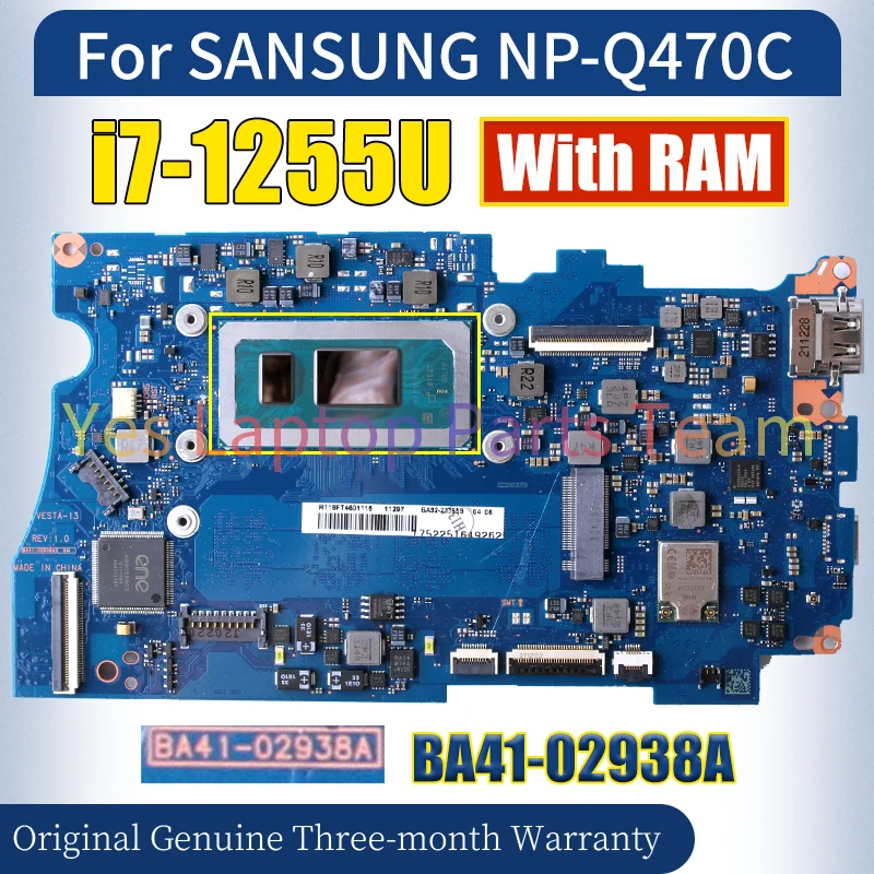 BA41-02938A For SAMSUNG NP-Q470C Laptop Mainboard BA92-23395B SRLFP i7-1255U With RAM Notebook Motherboard