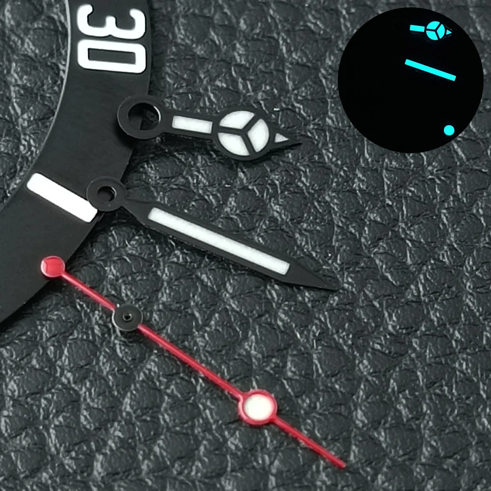 28.5mm high-quality dial, NH35WB9 blue-green illuminated pointer accessory, suitable for NH35/NH36 mechanical movements view 5