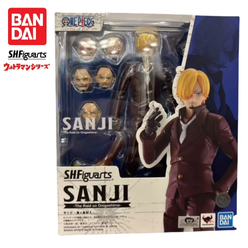 En Stock Bandai Original S H Figuarts One Piece Sanji figura de acción modelo muñeca nuevo en caja personajes de Anime garaje