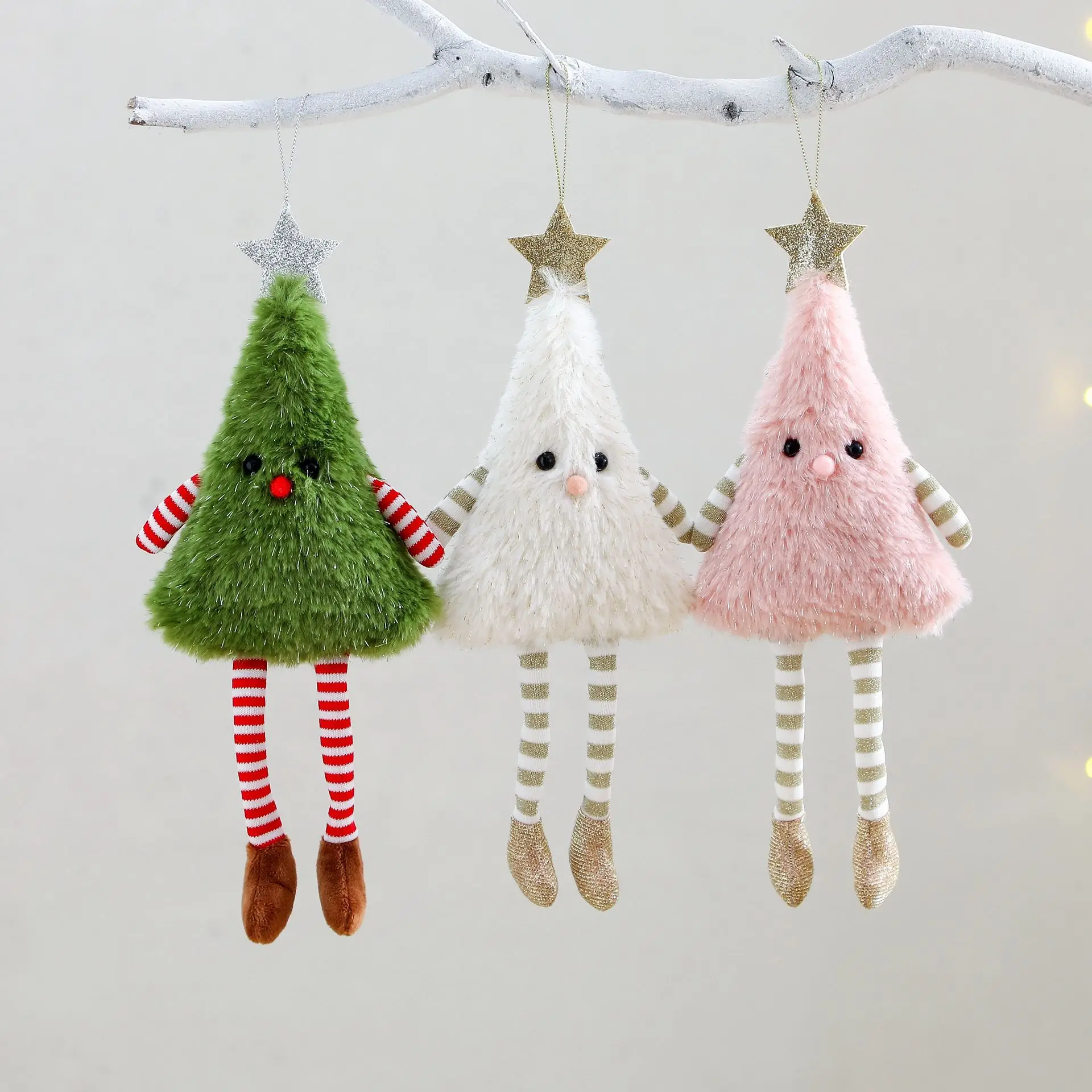 New Christmas Tree Home Decoration Creative Hanging Cute Christmas Tree Long Legs Plush Doll Hanging Holiday Party Gifts