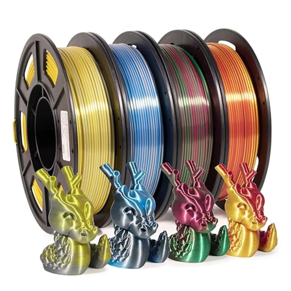 

200G 3D Printer Filament PLA Dual Color Silk Filament PLA 1.75mm 1KG 3D Printing Material Two Color Filamento PLA Sublimation