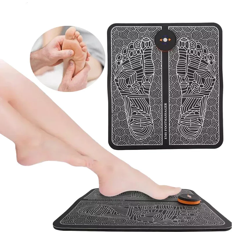 

EMS Foot Massager Electric Tens Electrodes Terapia Masajeador Pie Mat Circulation Feet Reflexology Heal Deep Muscle Relax Salud