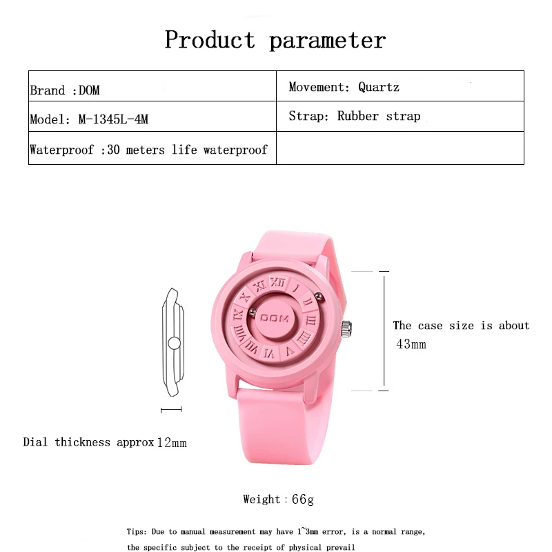 DOM trend concept Personality couple neutral watch Creative Roller pointer magnetic men's and women's fashion waterproof watch