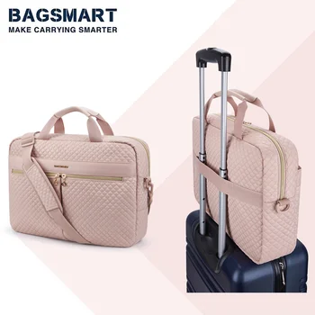 BAGSMART 17.3/15.6 인치 노트북 가방 서류 가방 여성용 컴퓨터 메신저 가방 사무실 여행 비즈니스